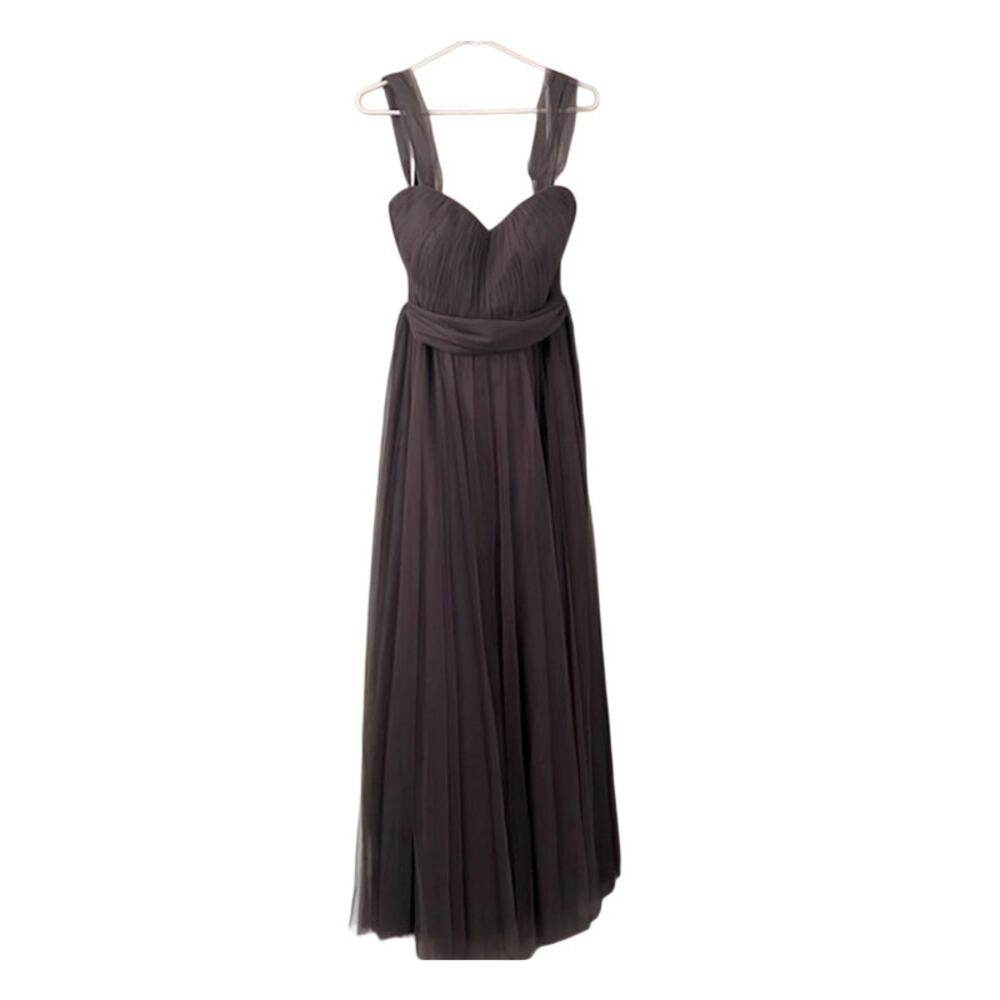 NWT Revelry Gray Tulle Dress A Line Convertible Size 2 Wedding Guest Formal